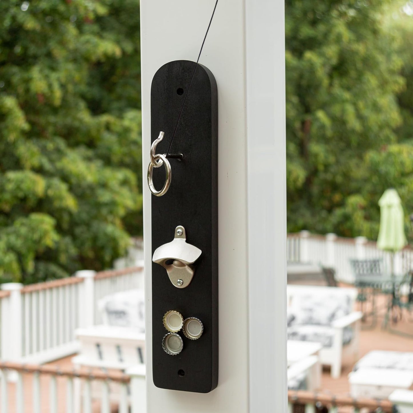 Barcaloo Hook and Ring Game Set with Bottle Opener and Magnetic Cap Catch - Indoor/Outdoor Adult Ring Toss Game