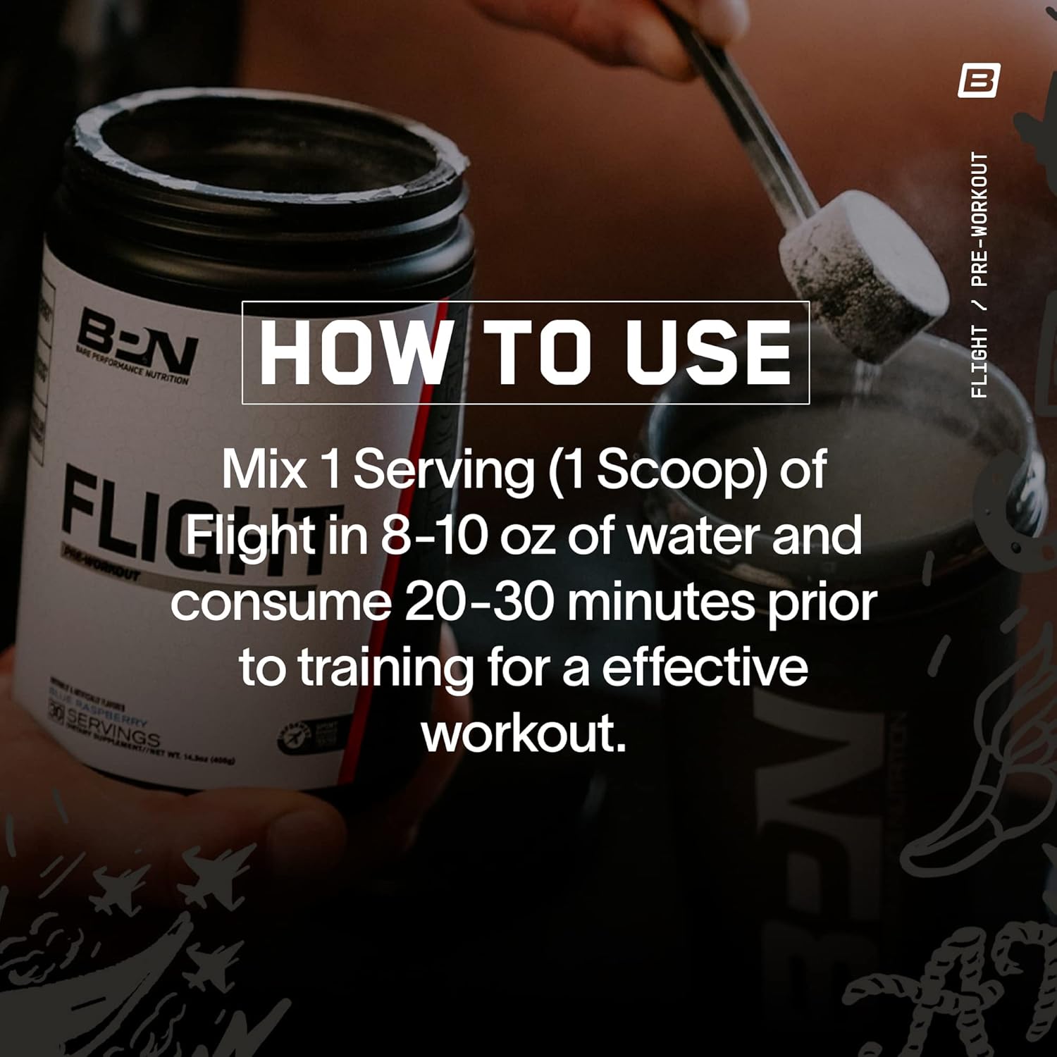 BARE PERFORMANCE NUTRITION BPN Flight Pre Workout - Boost Energy & Focus, Enhance Endurance & Muscle Pump - 30 Servings - BoostGo Australia