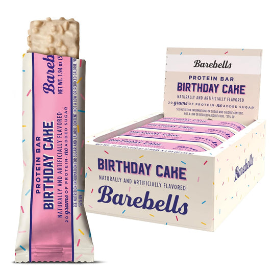 Barebells Birthday Cake Protein Bars - 12 Pack, 20g Protein Bars with 1g Sugar - Chocolate Nutrition Bar for Breakfast or Post-Workout