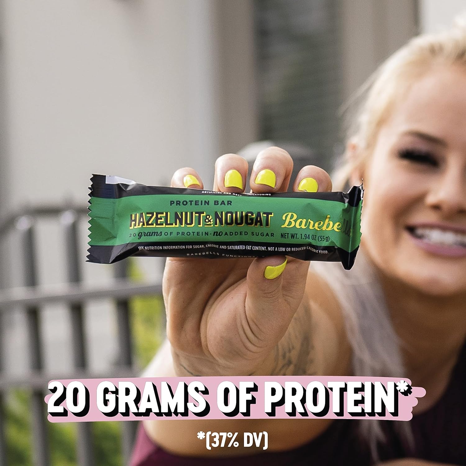 Barebells Hazelnut & Nougat Protein Bars - 12 Count, 1.9oz Bars - High Protein Snacks with 20g Protein - Low Sugar Chocolate Protein Bar - On The Go Breakfast Bars