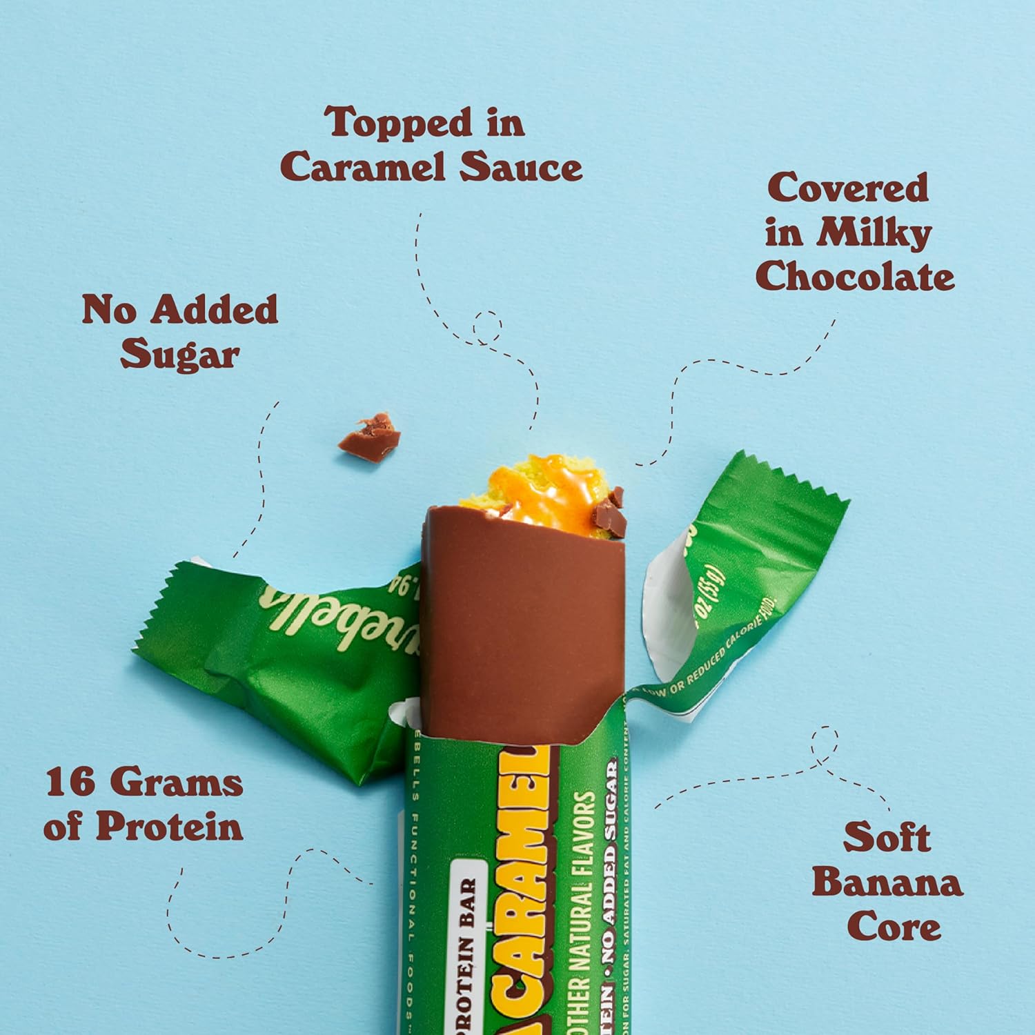 Barebells Protein Bars - 12 Count, 1.9oz Chocolate Banana Caramel Soft Bars - High Protein Snack & Breakfast Bars - On-The-Go Protein Snacks