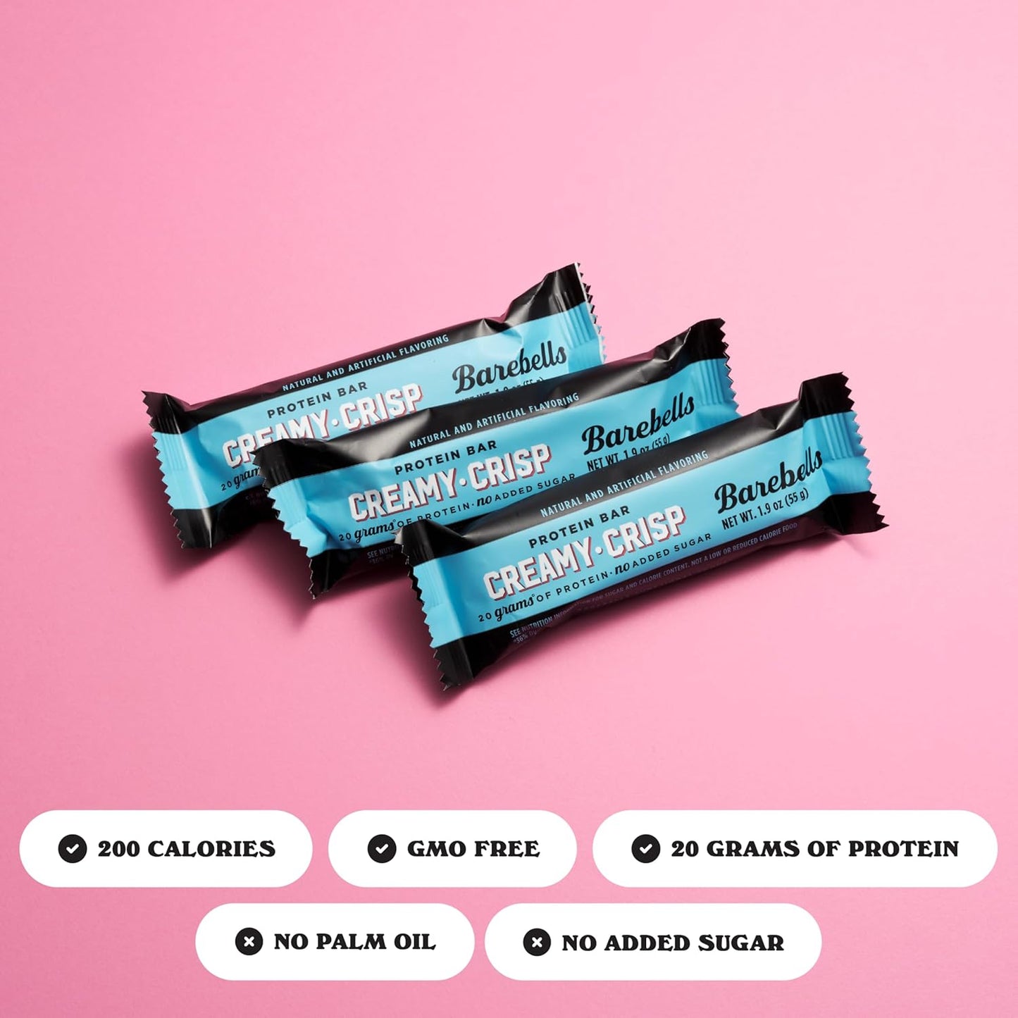 Barebells Protein Bars Creamy Crisp - 12 Count, 20g High Protein Chocolate Nutrition Bar - Low Sugar On-The-Go Snack