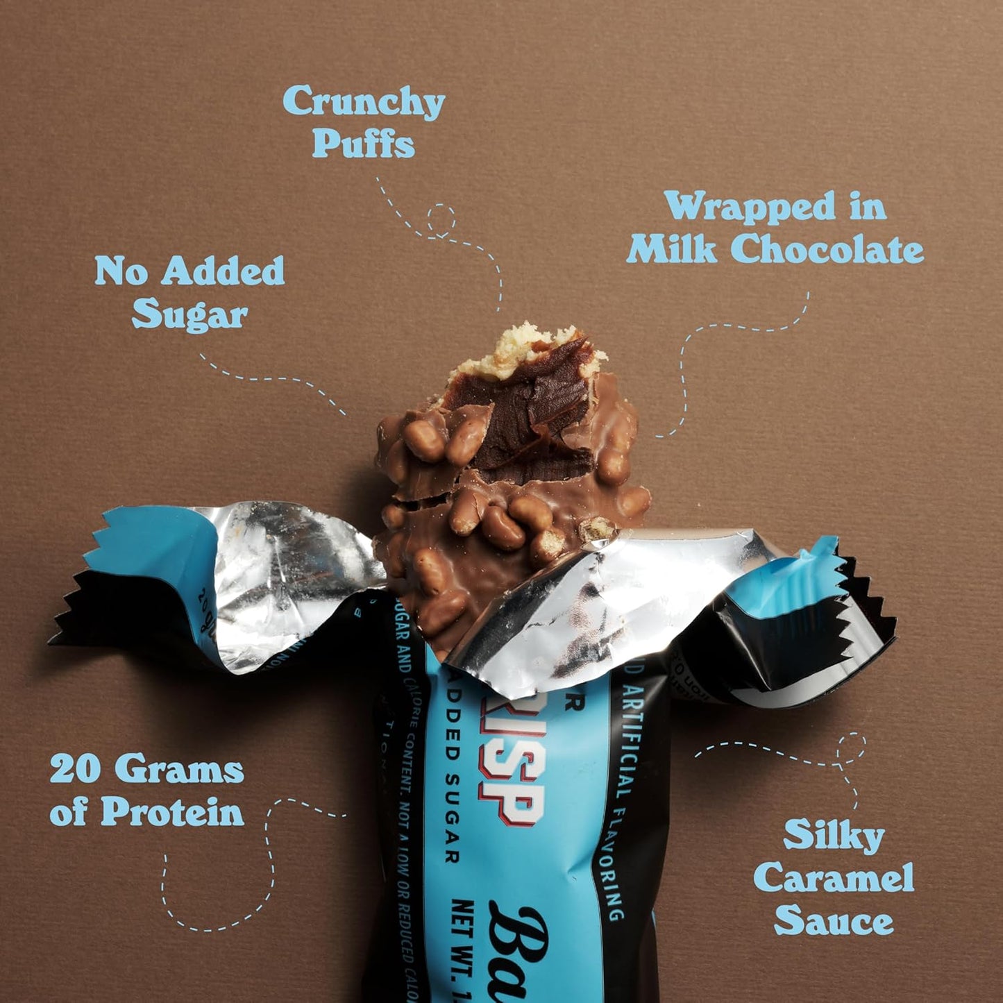 Barebells Protein Bars Creamy Crisp - 12 Count, 20g High Protein Chocolate Nutrition Bar - Low Sugar On-The-Go Snack