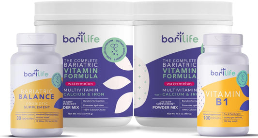 Bari Life Duodenal Switch Starter Kit with Watermelon Powder, Probiotic 30, and Vitamin B1 - Complete Weight Loss Support Pack
