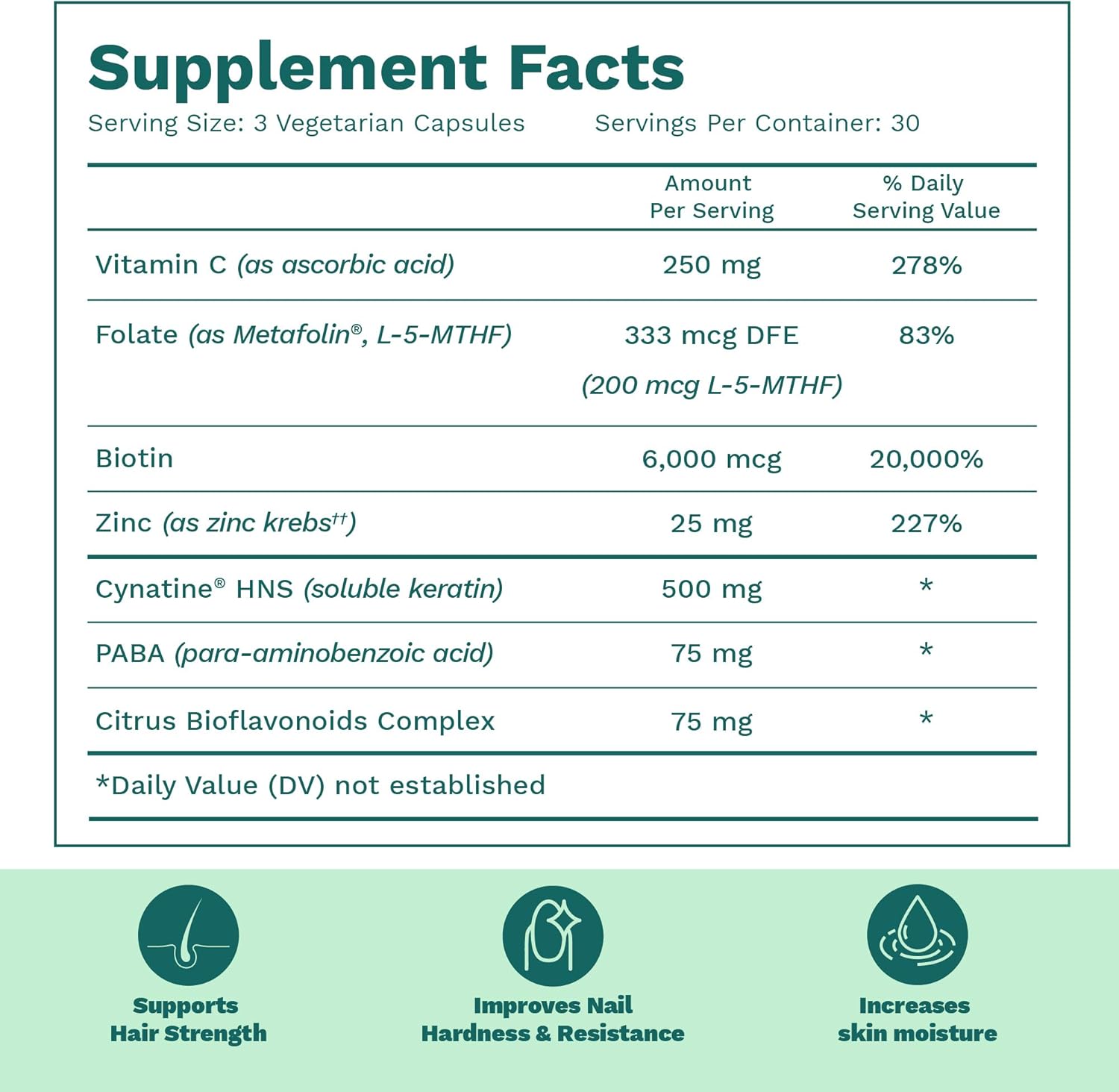 Bari Life Hair, Skin & Nails Supplement with Vitamin-Multi Probiotic Formula