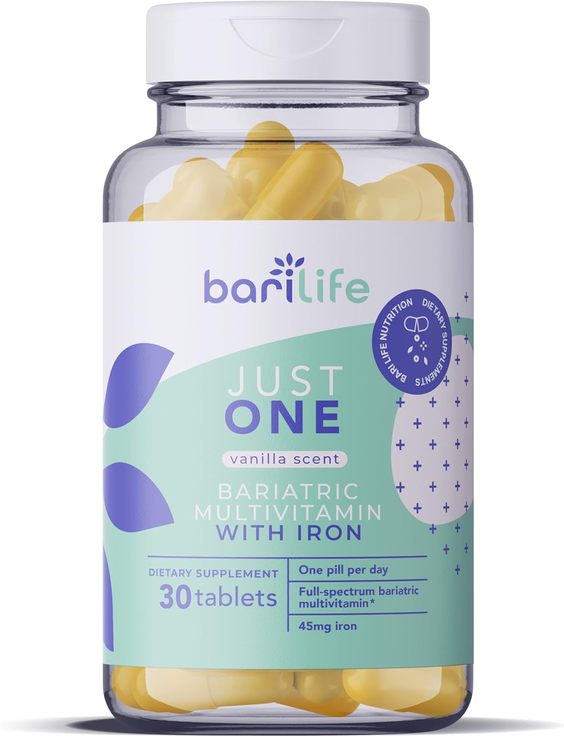 Bari Life Just One: Daily Bariatric Multivitamin with Iron - 30 Day Supply