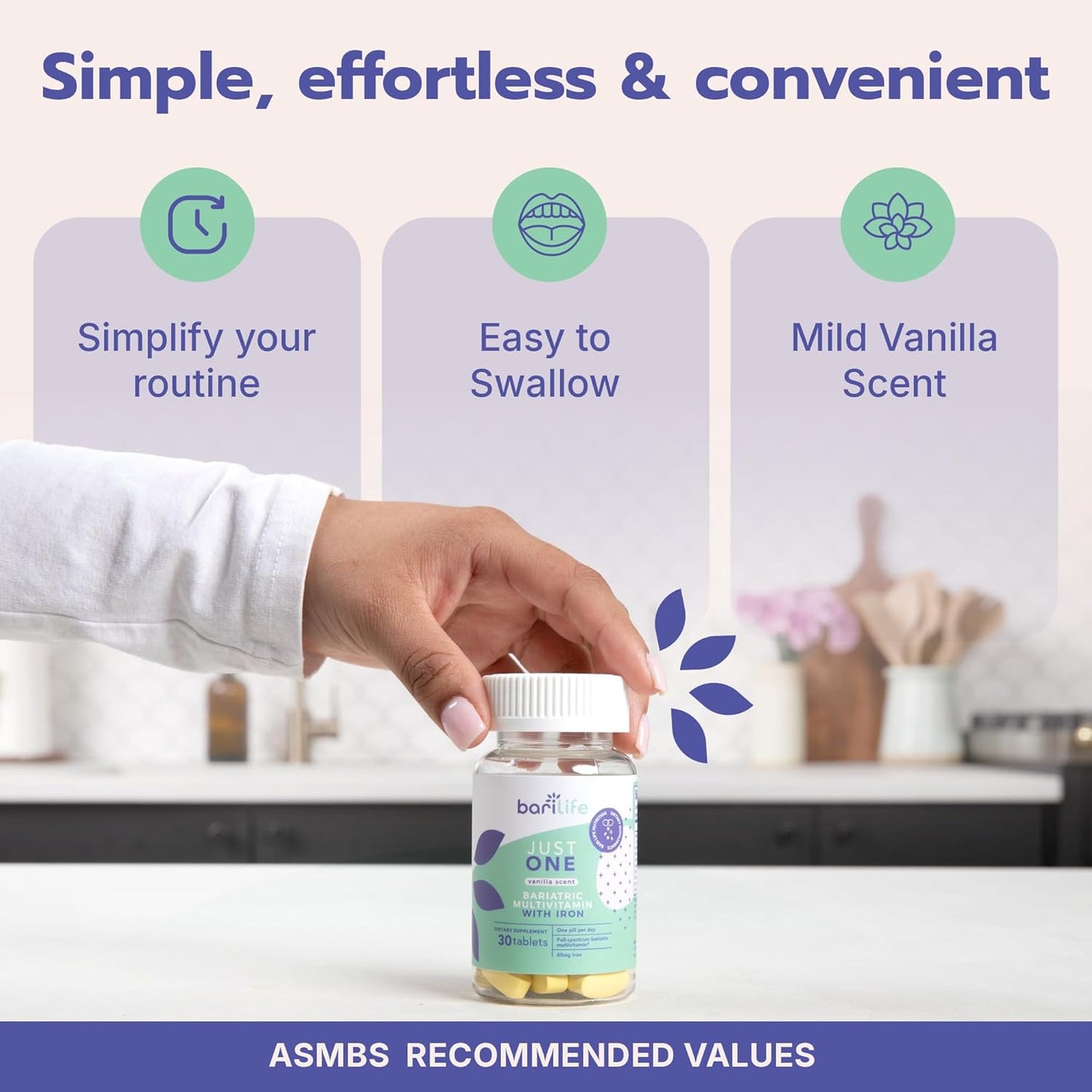 Bari Life Just One: Daily Bariatric Multivitamin with Iron - 30 Day Supply