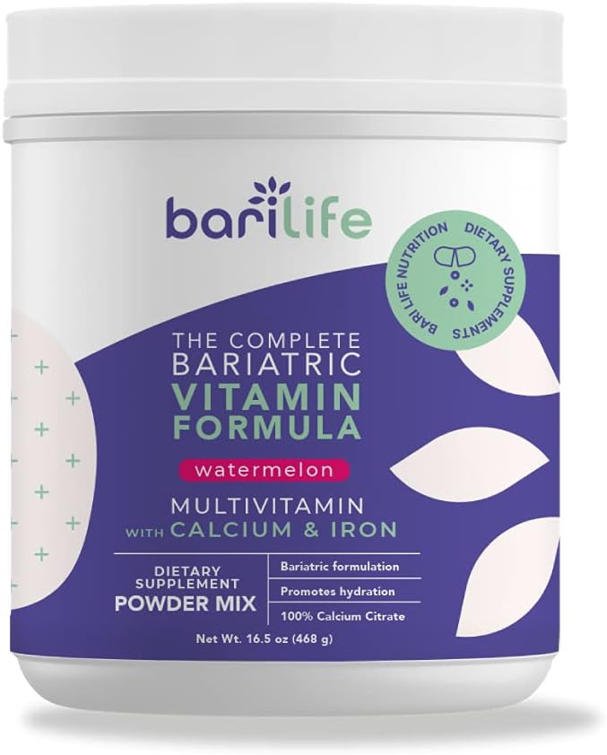 Bari Life Watermelon Bariatric Multivitamin Powder with Probiotic and Vitamin B1 - Complete Nutrition Support