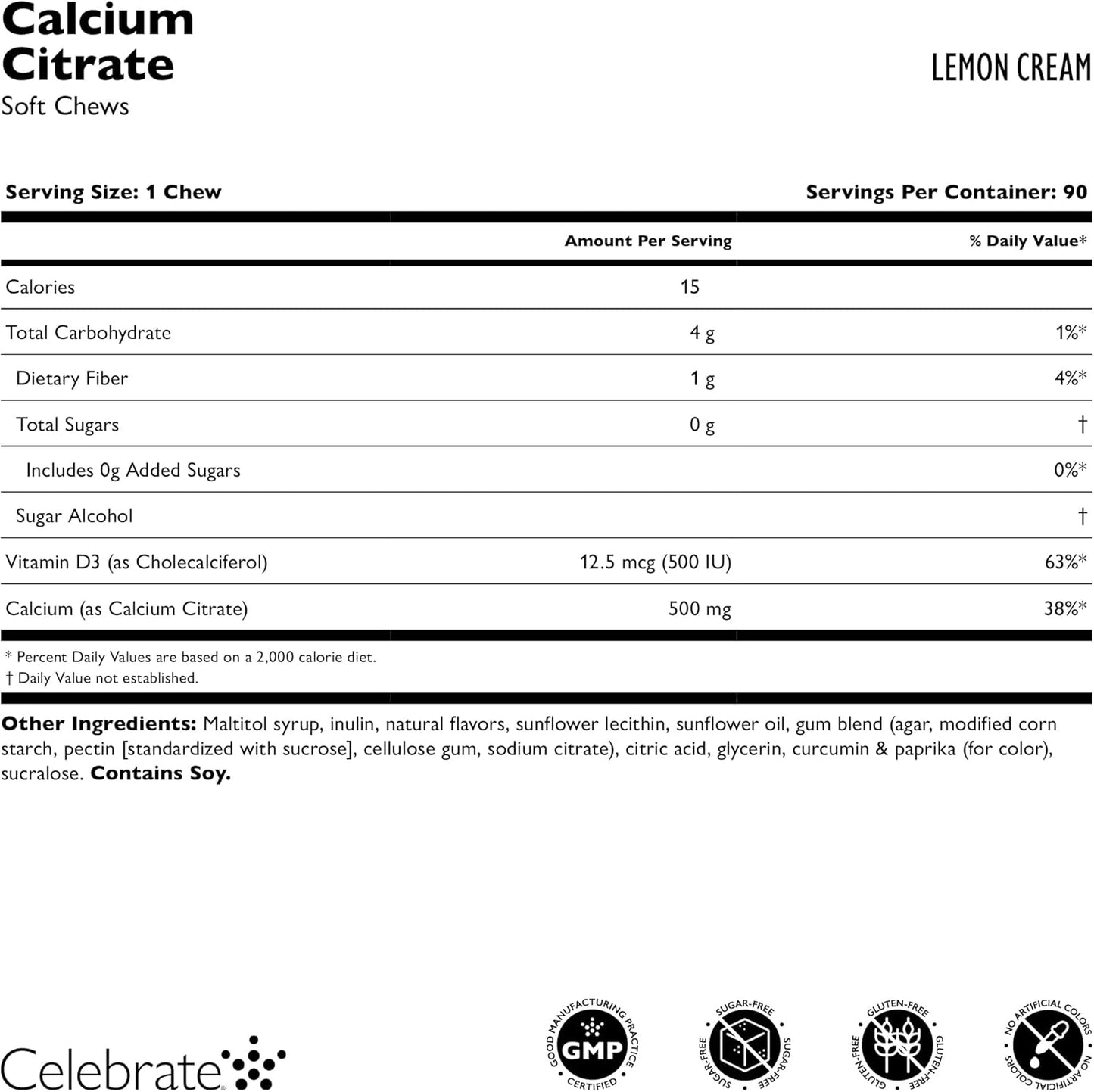 Bariatric 500mg Calcium Citrate Soft Chews with Vitamin D3 for Bone Health - 270 Lemon Chews, Sugar & Gluten Free - BoostGo Australia