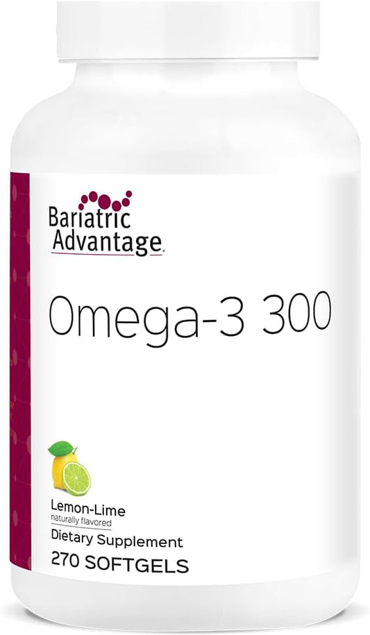 Bariatric Advantage Omega-3 Fish Oil Capsules 300 EPA DHA, Lemon Lime Flavor - 270 Softgels