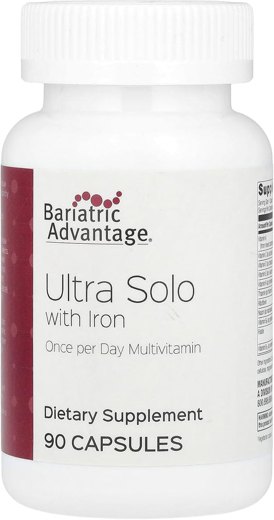 Bariatric Advantage Ultra Solo with Iron Daily Multivitamin - 90 Count for Gastric Bypass and Sleeve Gastrectomy Patients