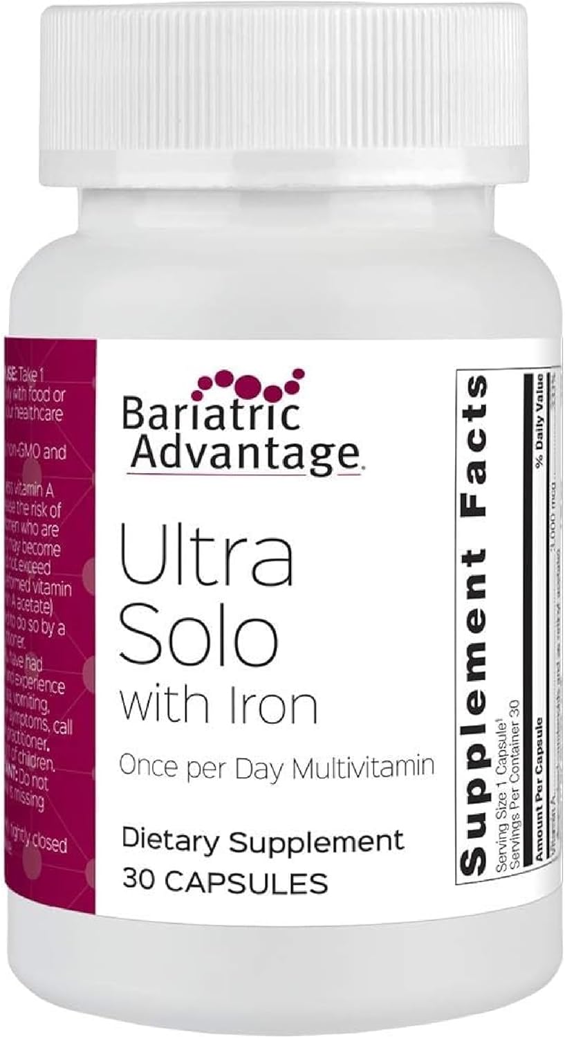 Bariatric Advantage Ultra Solo with Iron Multivitamin for Gastric Bypass and Sleeve Gastrectomy - 30 Count