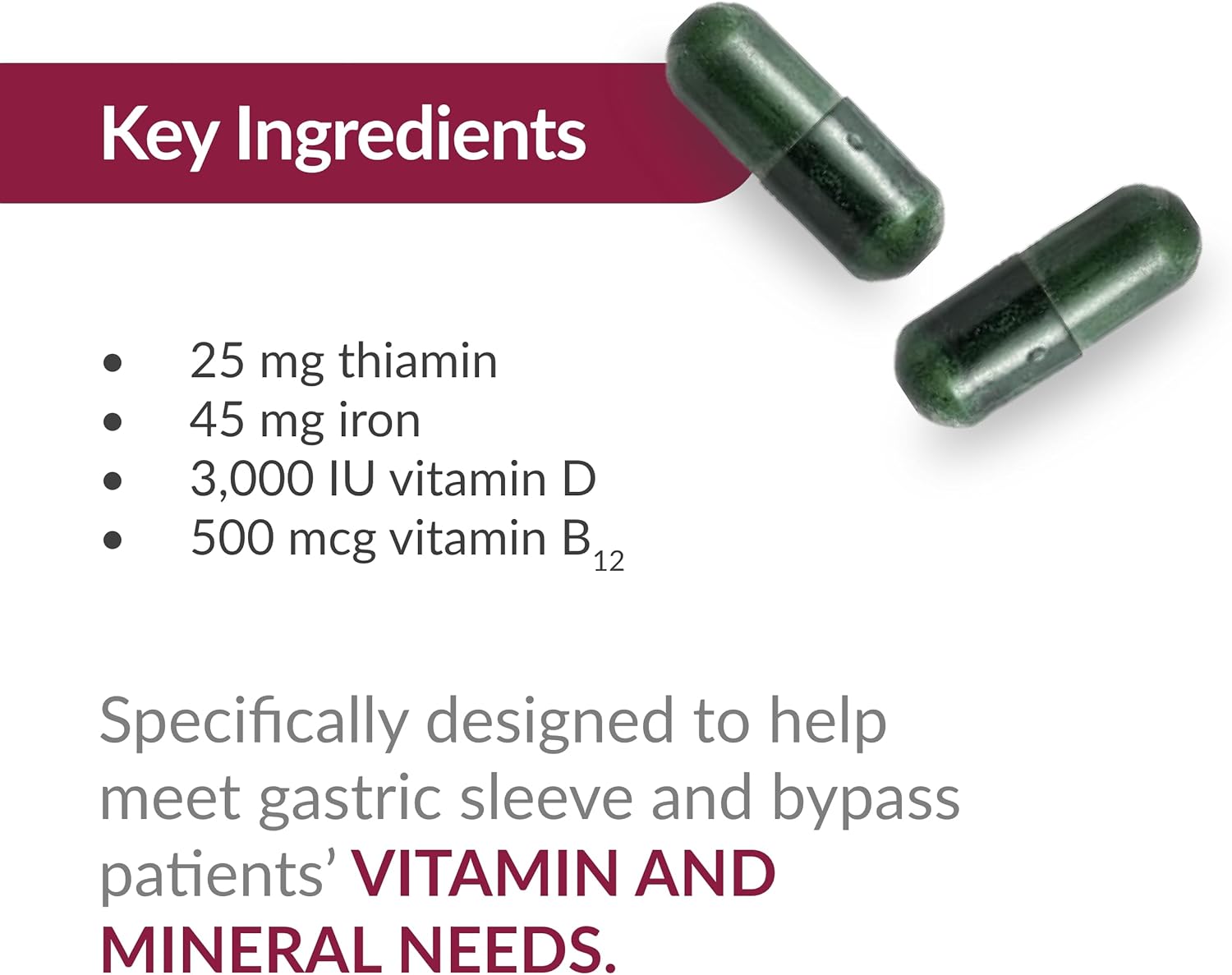 Bariatric Advantage Ultra Solo with Iron Multivitamin for Gastric Bypass and Sleeve Gastrectomy - 30 Count