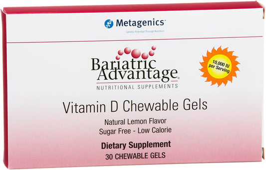 Bariatric Advantage Vitamin D3 Chewable Gels 10,000 IU - Bone Health Support for Patients - Good Flavor - Easy to Use - 30 Count