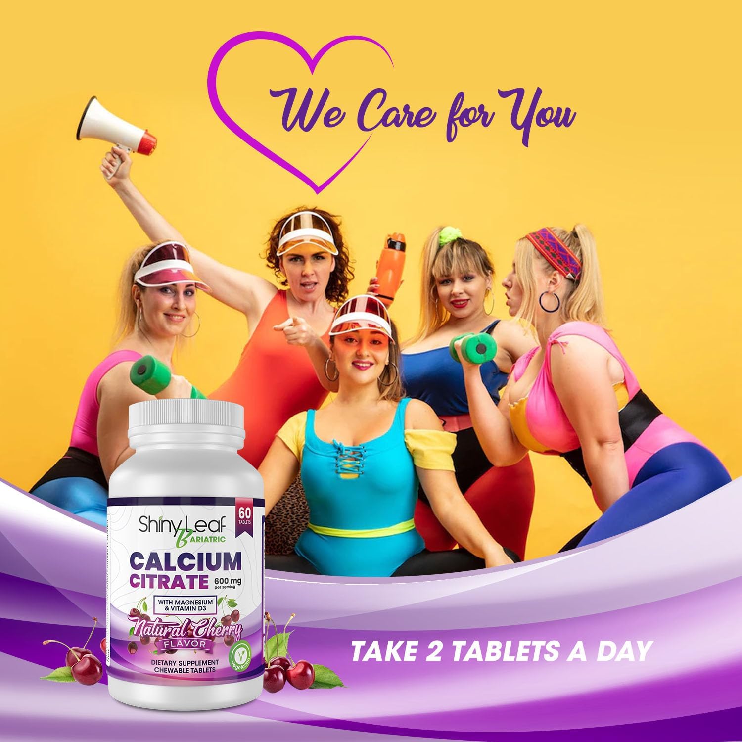 Bariatric Calcium Citrate 600mg Chewable Tablets - 240 Ct Supplement with Magnesium, Vitamin D3, Cherry Flavor - Vegetarian Friendly