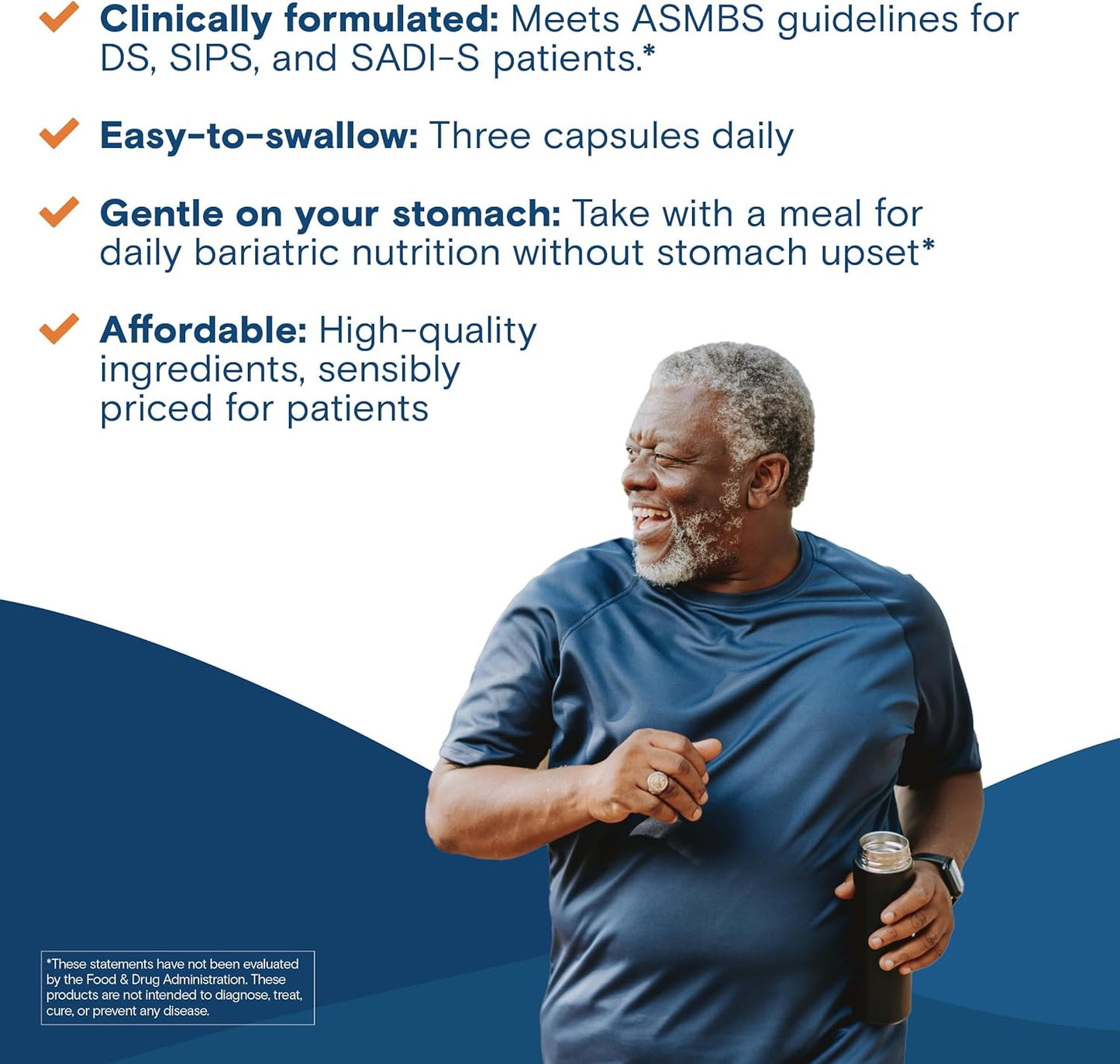 Bariatric Fusion High ADEK Multivitamin with Iron for Duodenal Switch | Easy-to-Swallow ADEK Vitamins | 270 Capsules - 3 Month Supply