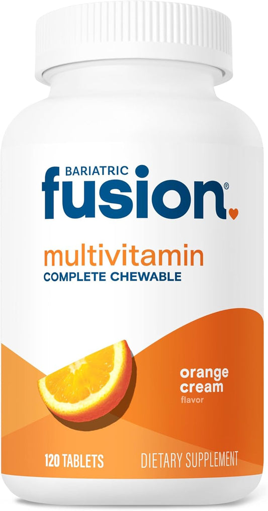 Bariatric Fusion Orange Cream Chewable Multivitamin with Iron - 120 Tablets for Bariatric Surgery Patients