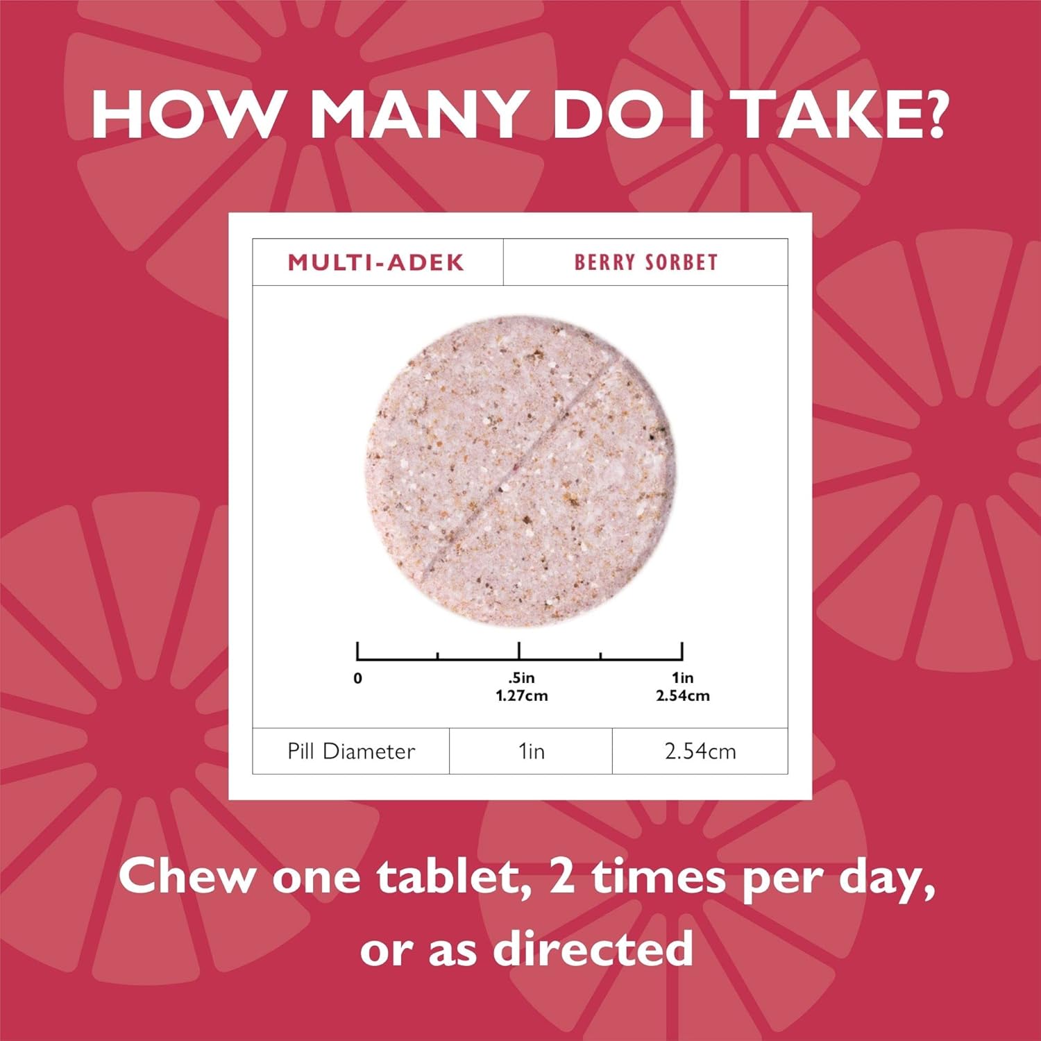 Bariatric Multivitamin Chewables - Iron-Free with High Vitamins ADEK & B12 - Berry Sorbet Flavor - 60 Tablets