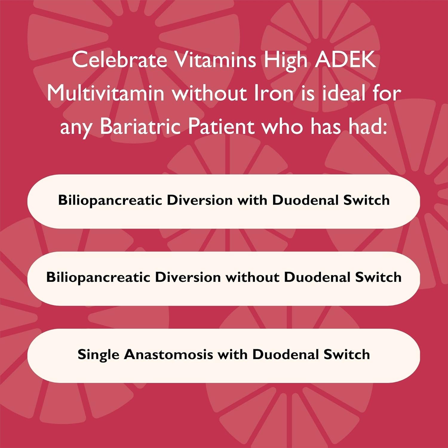 Bariatric Multivitamin Chewables - Iron-Free with High Vitamins ADEK & B12 - Berry Sorbet Flavor - 60 Tablets