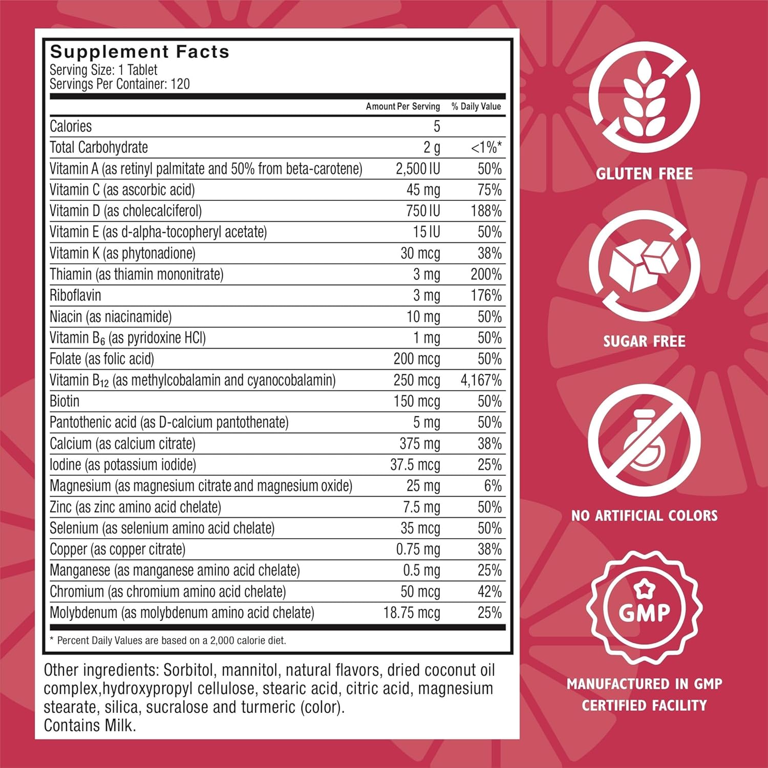 Bariatric Multivitamin with Calcium Citrate for Post-Surgery Patients - Orange Pineapple Chewables - 120 Count