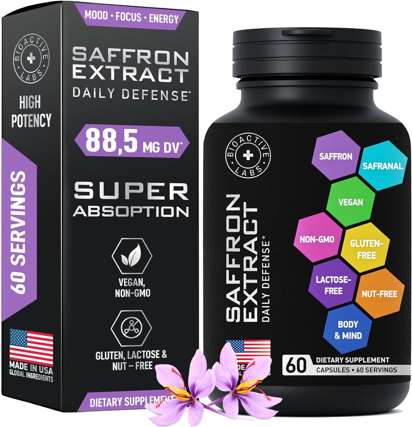 Bariatric Multivitamin with Iron and Saffron - Body and Mind Support Bundle by BIOACTIVE LABS