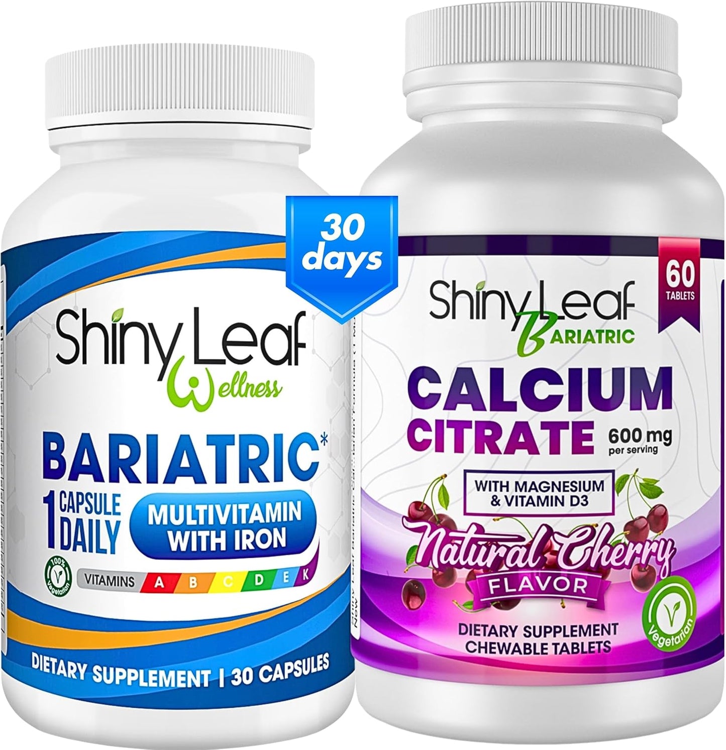 Bariatric Multivitamin with Iron & Chewable Calcium Citrate - Post Surgery Support (1 Month Supply)