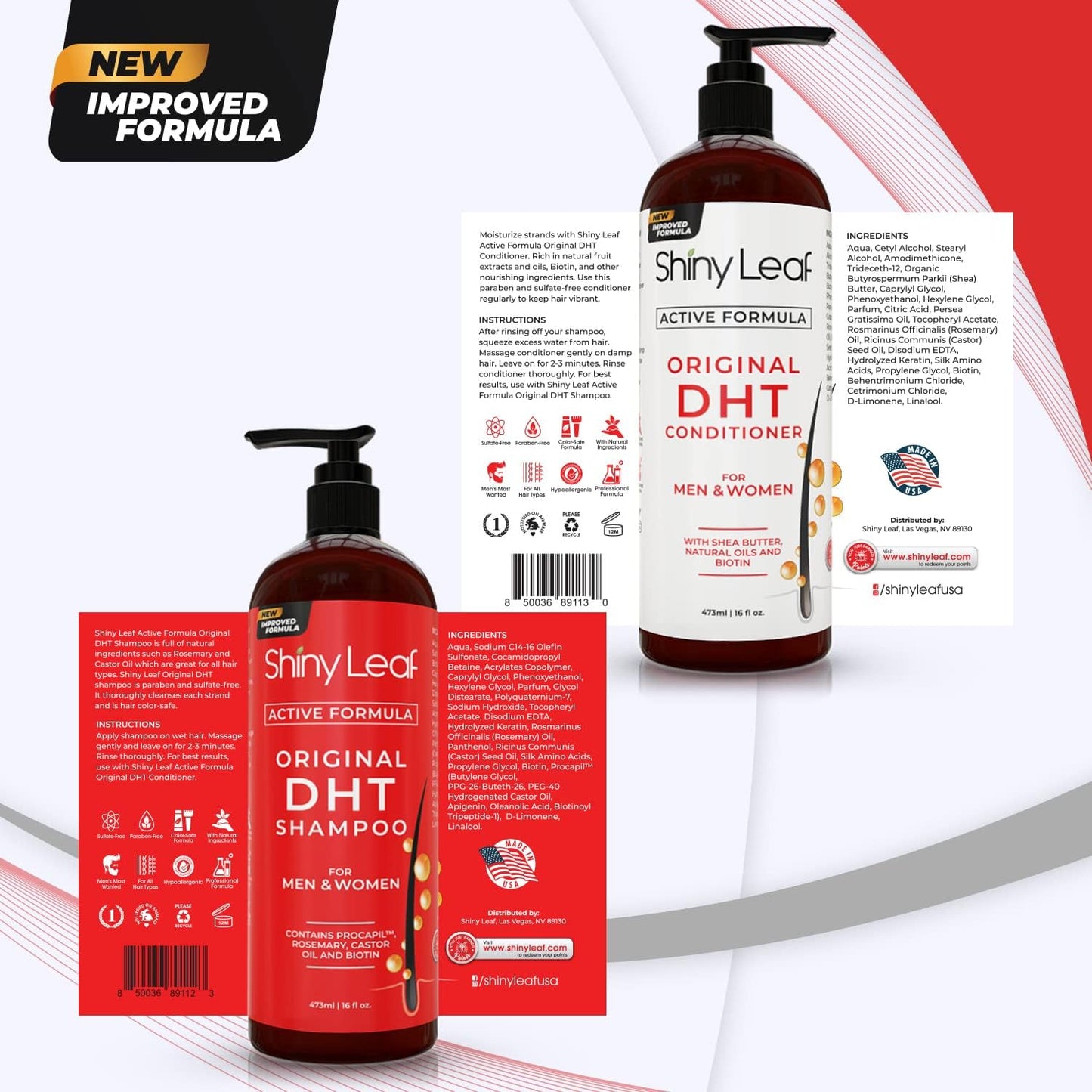 Bariatric Multivitamin with Iron + DHT Blocker Shampoo & Conditioner: Hair Loss Solution for Women & Men