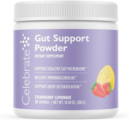 Bariatric Supplements Gut Support Powder - L-Glutamine, Probiotics, Prebiotics, Greens - Digestive Health, Immune Boost - Strawberry Lemonade, 30 Servings