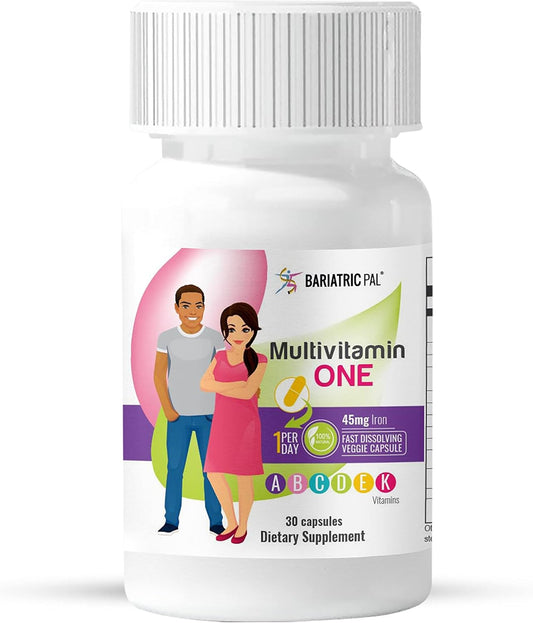 BariatricPal Multivitamin ONE: One-a-Day Capsule with 45mg Iron (30 Count)