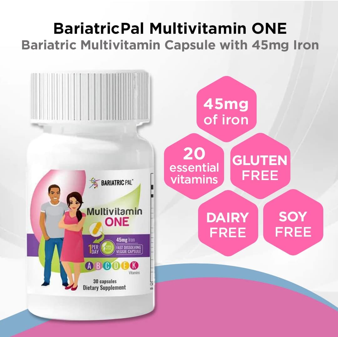 BariatricPal Multivitamin ONE: One-a-Day Capsule with 45mg Iron (30 Count)