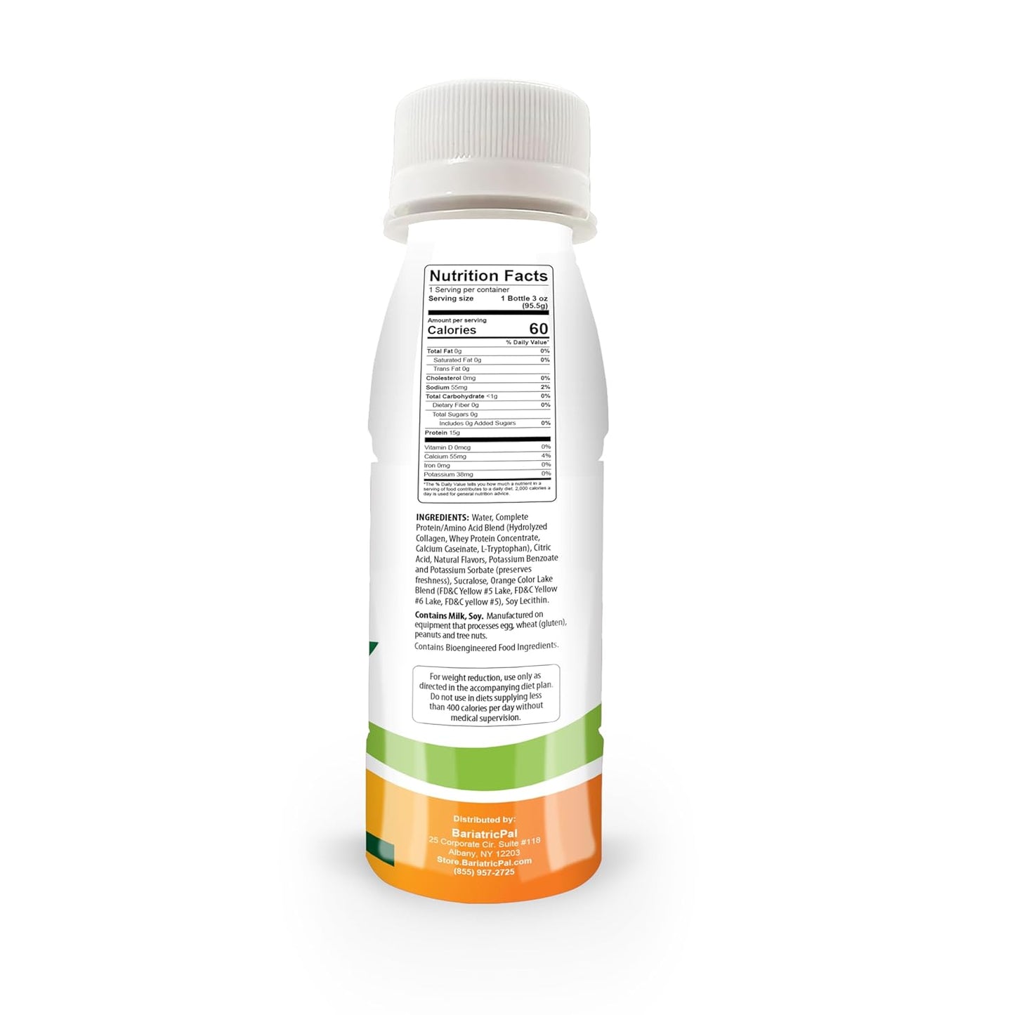 BariatricPal Orange Whey Protein & Collagen Shots - 15g Protein - Ready-to-Drink - Pack of 48