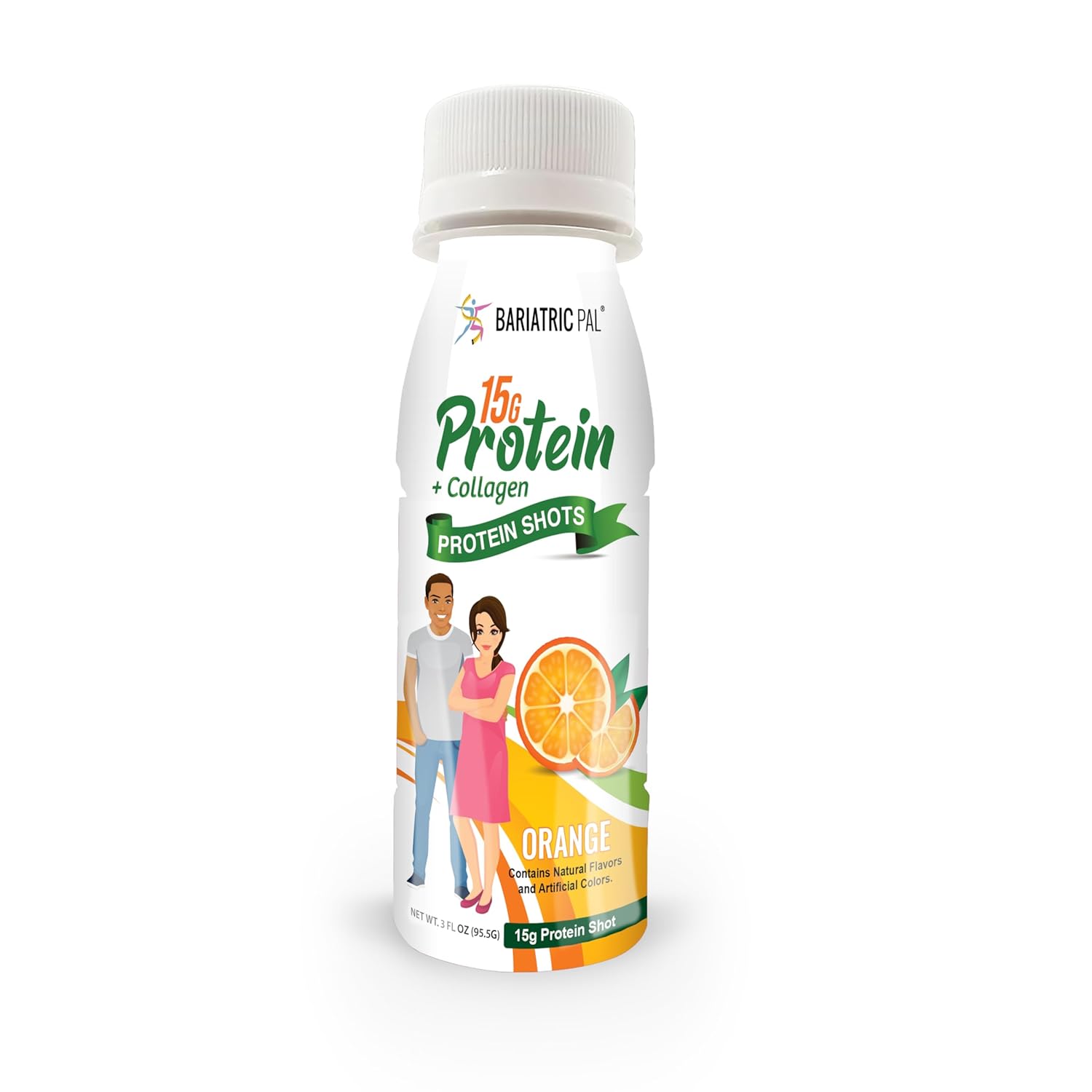 BariatricPal Orange Whey Protein & Collagen Shots - 15g Protein - Ready-to-Drink - Pack of 48