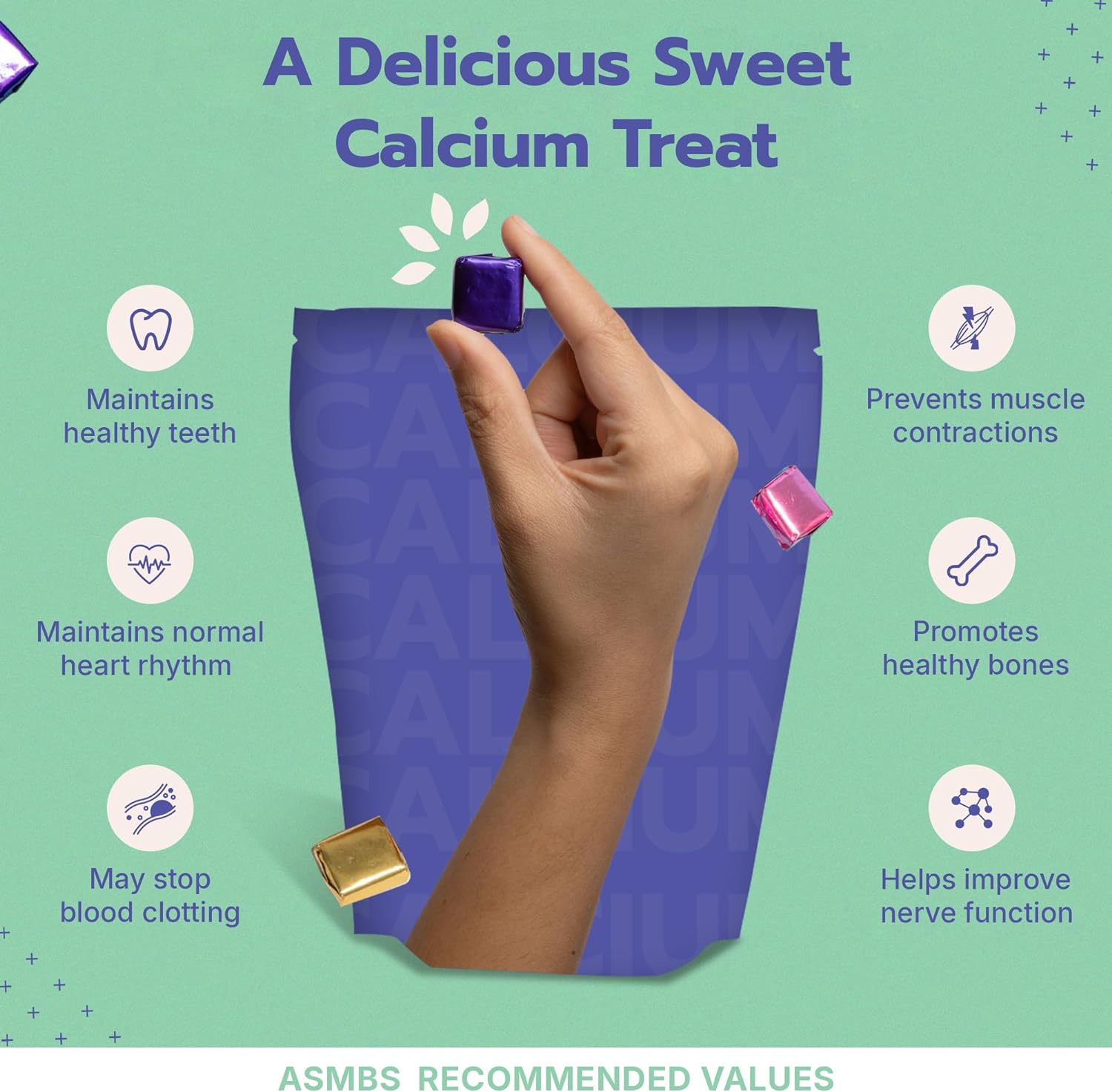BariBurst Calcium Citrate Chews with Vitamin D3 for Bariatric Patients - Sour Grape Flavor - 1000 IU - Bari Life