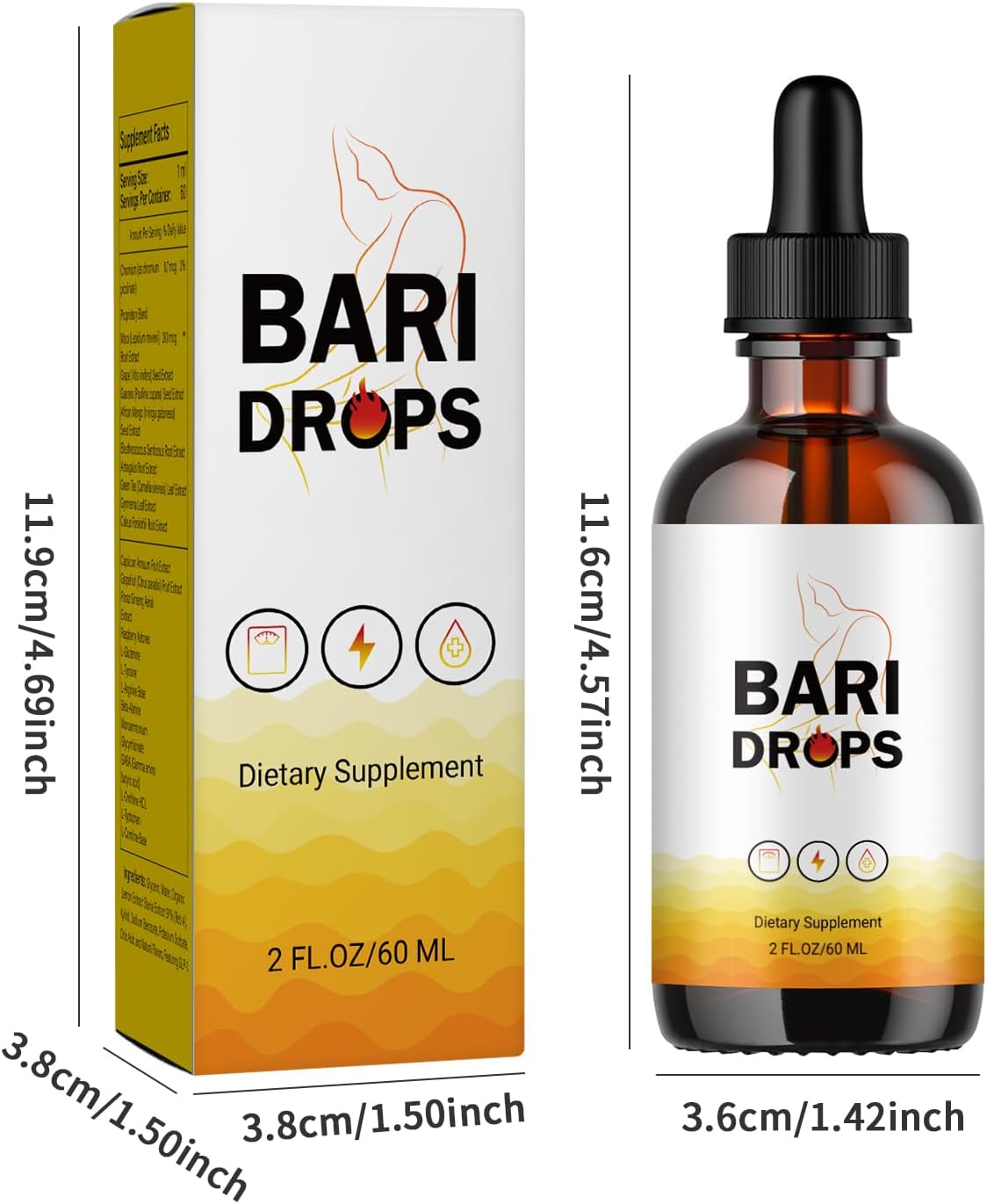 BariDrops GLP-1 Supplement Liquid Formula - 2 Bottle Pack