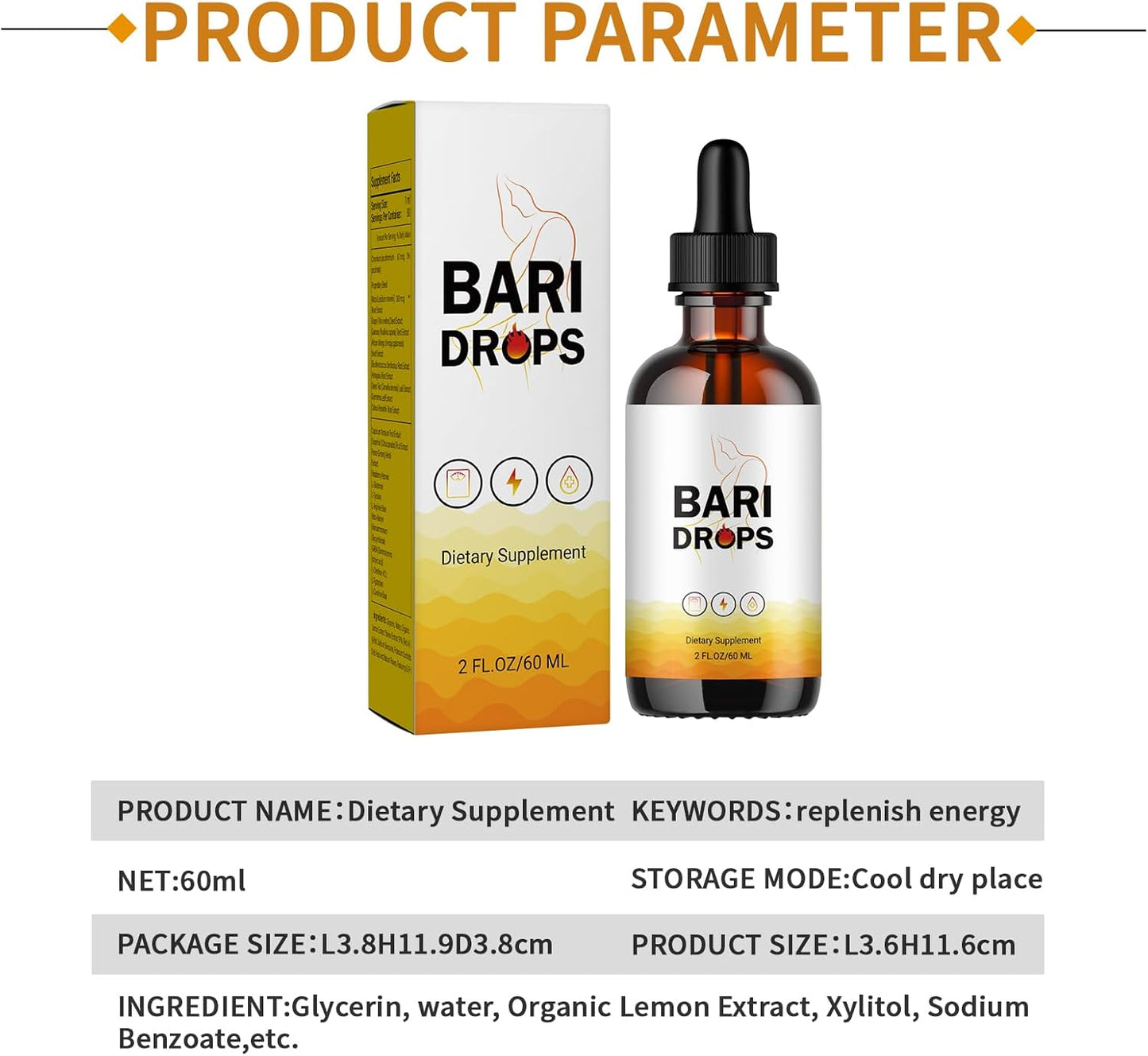 BariDrops GLP-1 Supplement Liquid Formula - 2 Bottle Pack