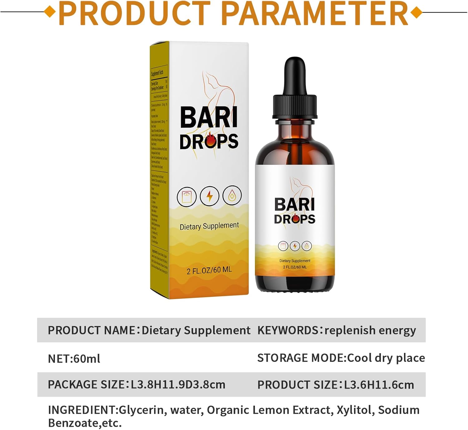 BariDrops GLP-1 Supplement Liquid Formula - 2 Bottle Pack