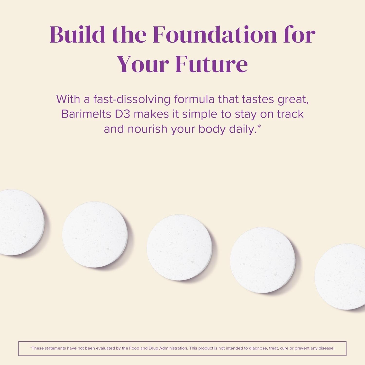 BariMelts Vitamin D3 5000 IU - 90 Fast-Dissolving Tablets (3-Month Supply) - Natural Apple Flavor Bariatric Vitamins for Women