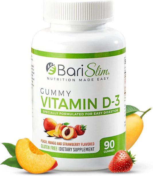 BariSlim Bariatric Vitamin D-3 Gummies - 90 Fruit Chews for Post Weight Loss Surgery Patients - Easy to Digest Fruit Flavors - BoostGo Australia