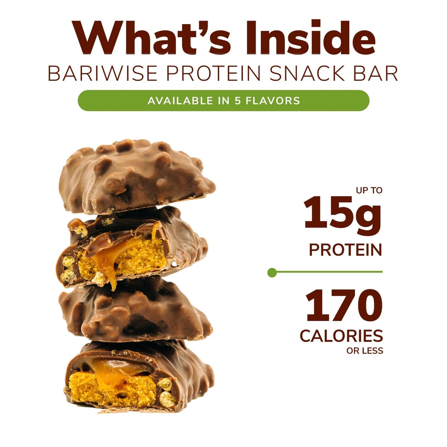 BariWise Caramel Crunch Protein Bar - 170 Calories, 15g Protein, Gluten Free (7ct)