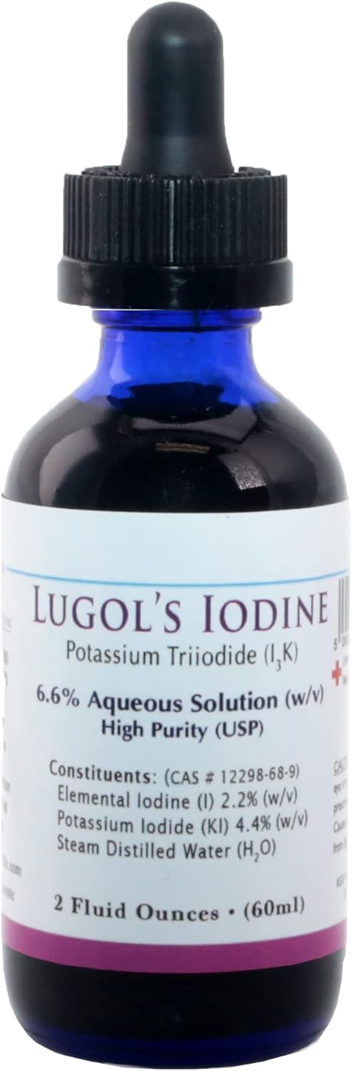 Bausch Scientific Lugols Iodine Solution - 2 Oz Bottle with Potassium Triiodide 6.6% USP