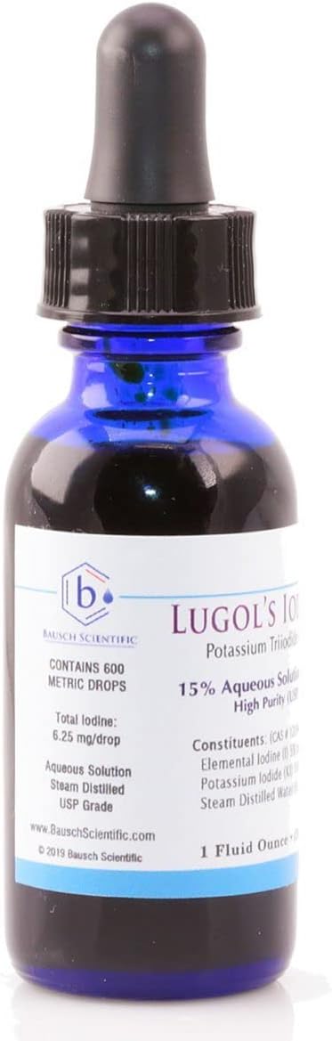 Bausch Scientific Lugols Iodine Solution - 2 Oz Bottle with Potassium Triiodide 6.6% USP