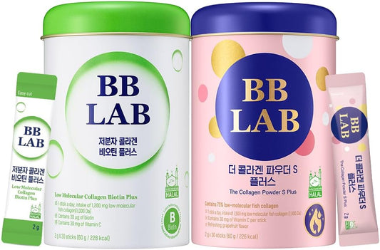 BB LAB Collagen Powder Set - Lowest Price Deals, HSN Biotin & Marine Collagen with Vitamin C for Fast Absorption and Fruit Flavored Stick Powder