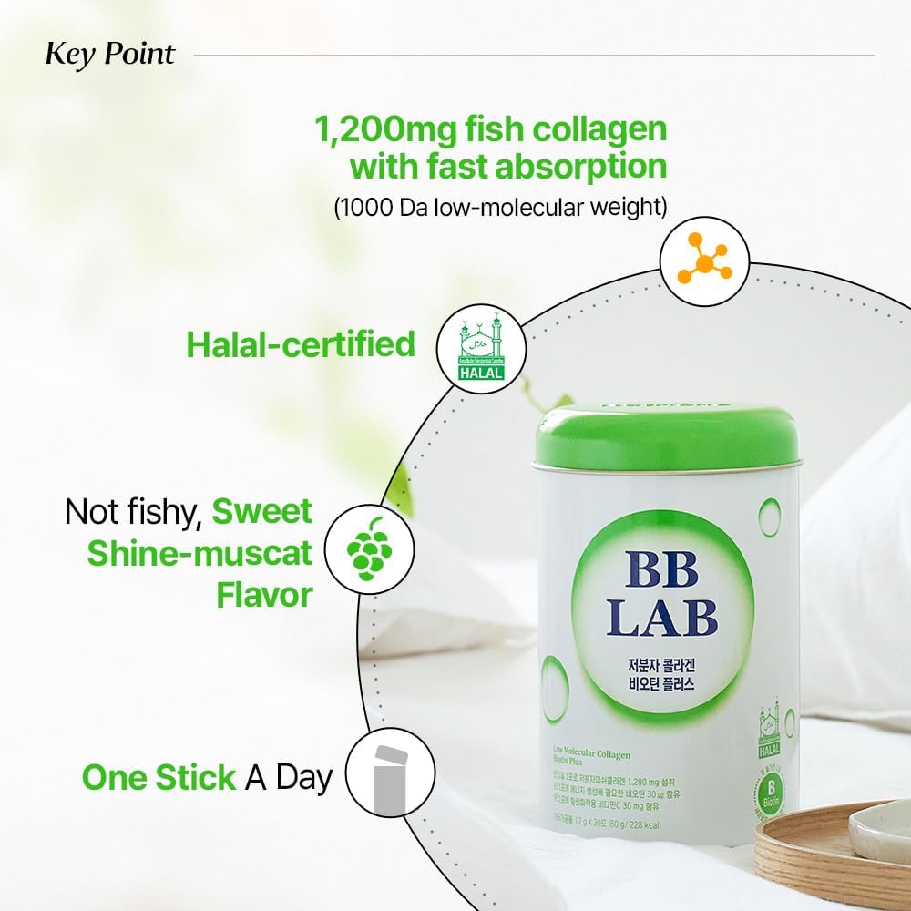 BB LAB Collagen Powder Set - Lowest Price Deals, HSN Biotin & Marine Collagen with Vitamin C for Fast Absorption and Fruit Flavored Stick Powder