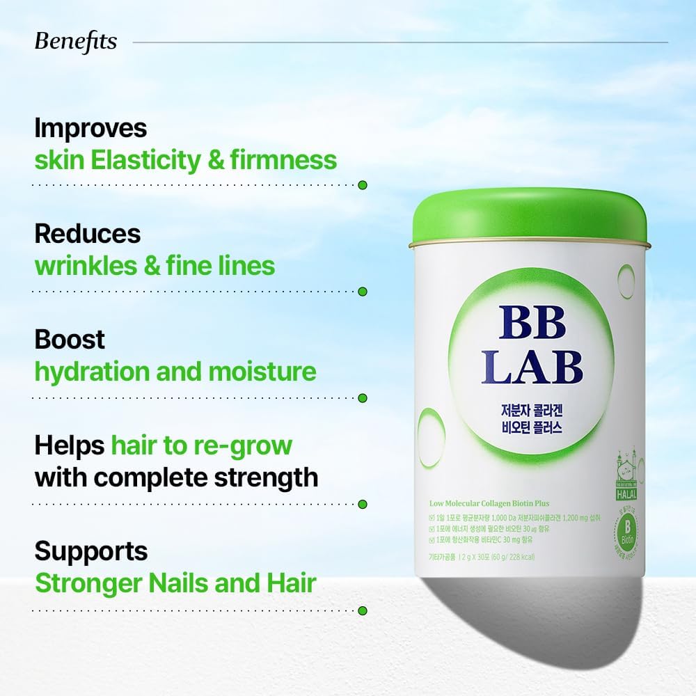 BB LAB Collagen Powder Set - Lowest Price Deals, HSN Biotin & Marine Collagen with Vitamin C for Fast Absorption and Fruit Flavored Stick Powder