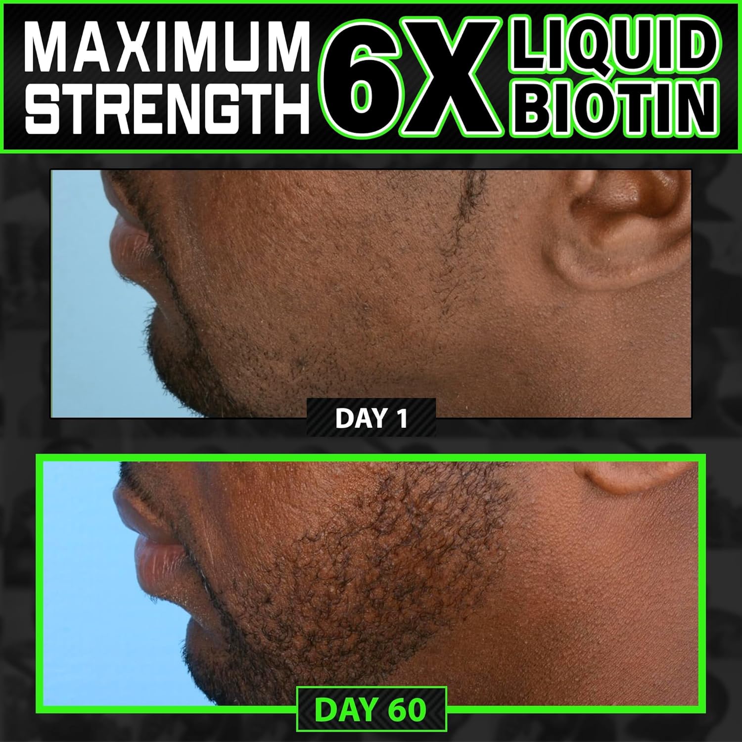 BBS USA Maximum Strength Biotin & Collagen Liquid for Men - Hair & Beard Growth Supplement with 6X Absorption - 2 OZ