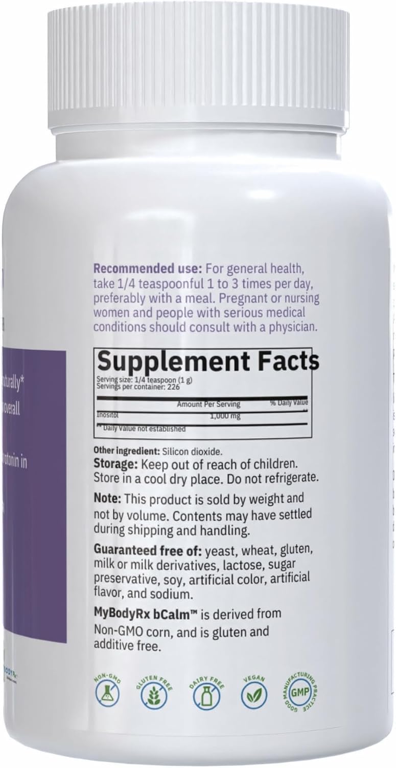 bCalm Vitamin B8 Inositol Supplements by MYBODYRX - Natural Stress Relief and Mood Support