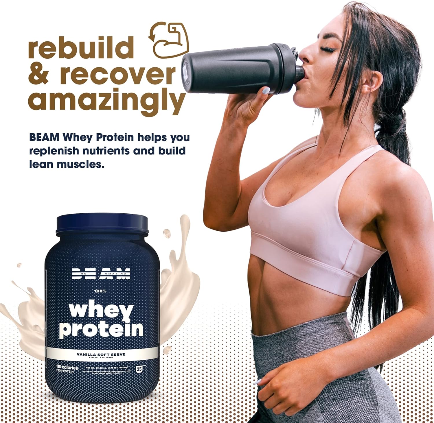 Be Amazing Whey Protein Isolate Powder - Gluten & Soy-Free Muscle Support Shake with Digestive Enzymes - Fruity Cereal Flavor - 25 Servings