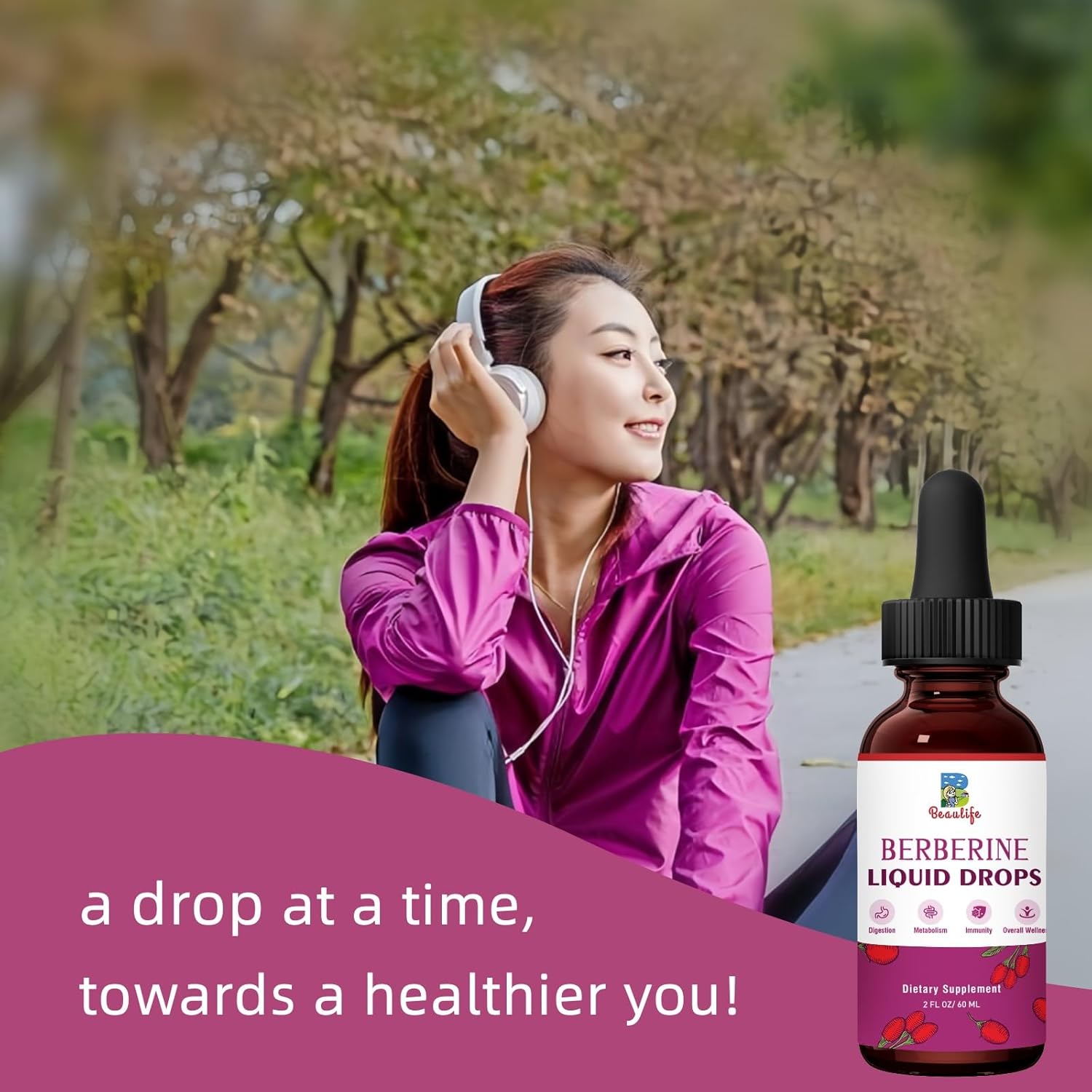 Beaulife Berberine HCL Liquid Drops (2 Pack) with Turmeric, Goldenseal, Artichoke, Ceylon Cinnamon - Veggie Supplement for Immune, Digestion, Heart Health