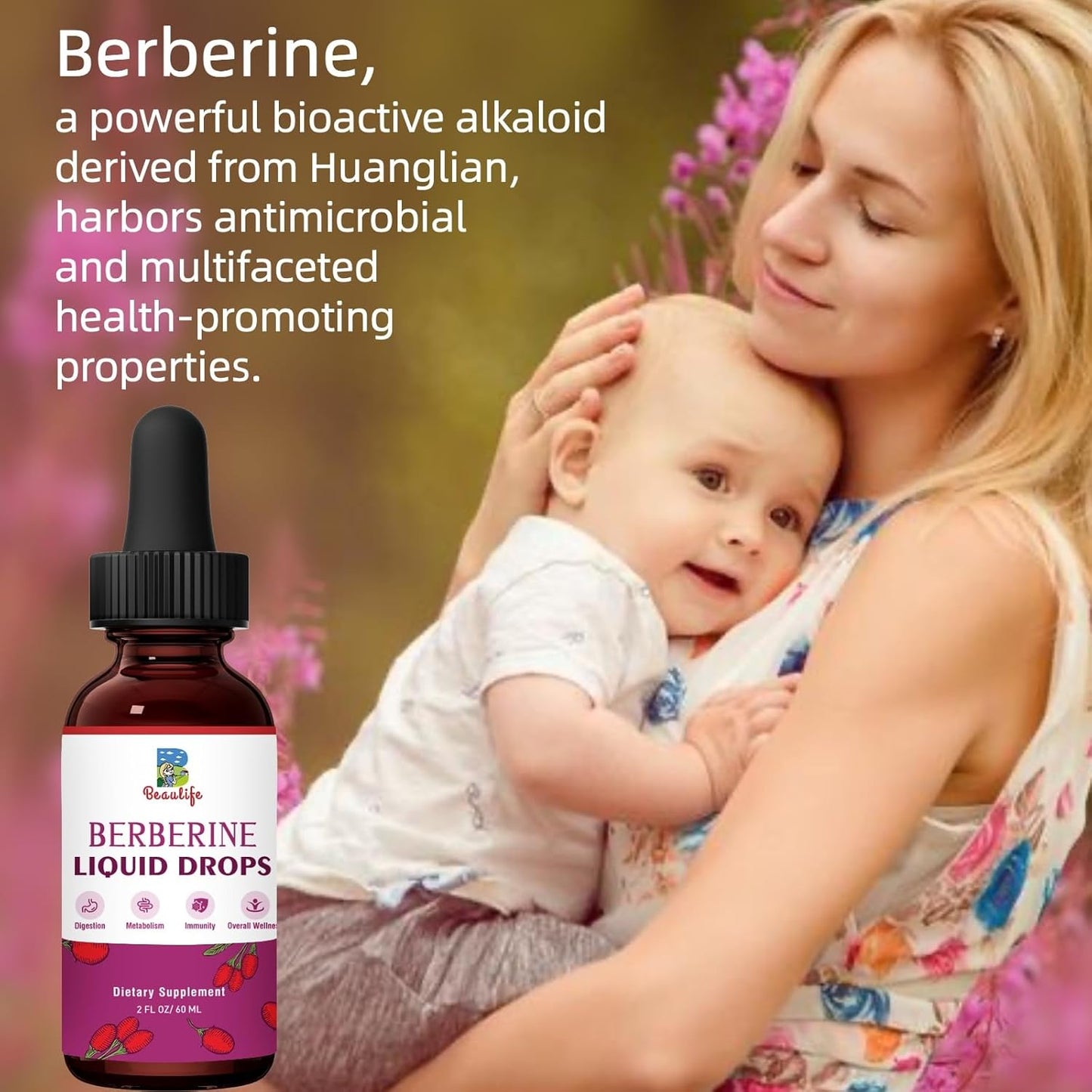 Beaulife Berberine HCL Liquid Drops (2 Pack) with Turmeric, Goldenseal, Artichoke, Ceylon Cinnamon - Veggie Supplement for Immune, Digestion, Heart Health