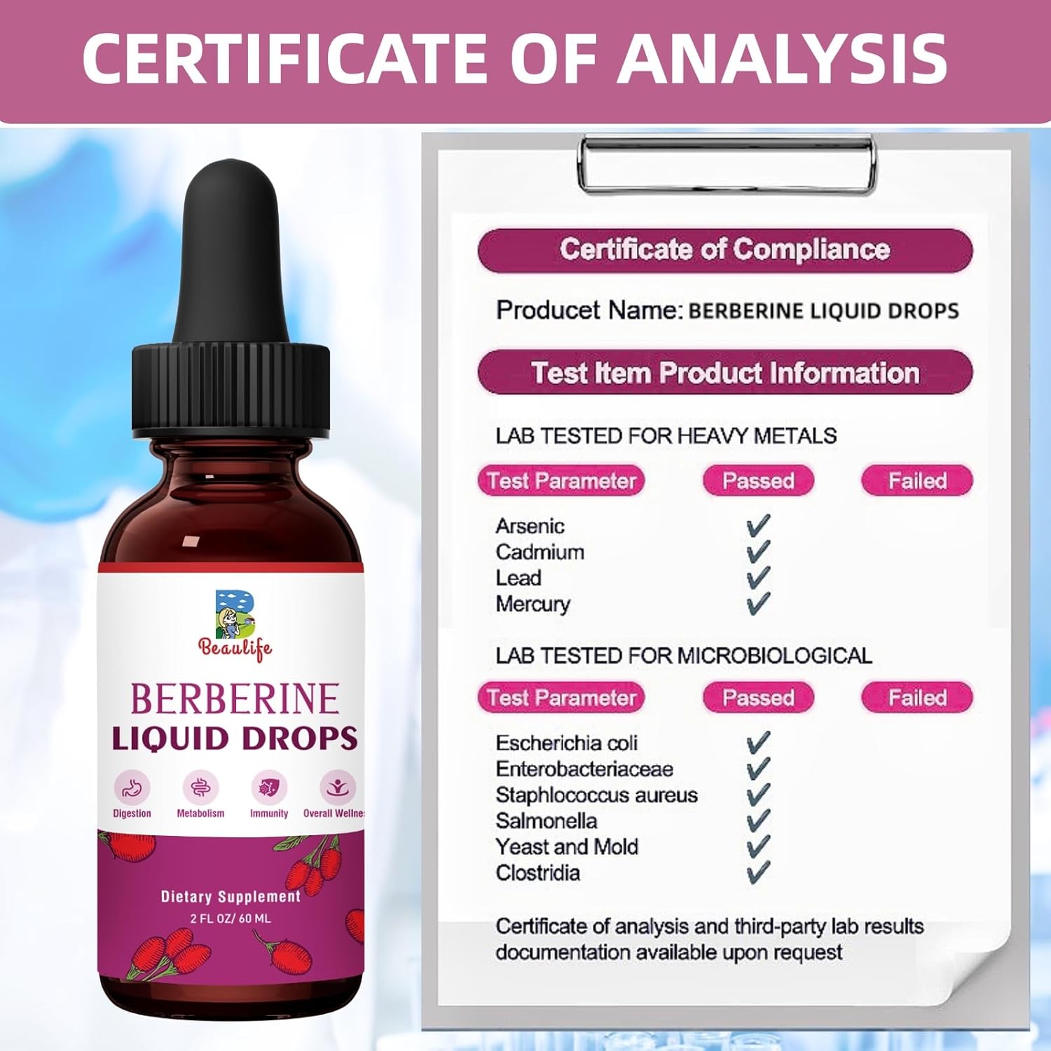 Beaulife Berberine HCL Liquid Drops (2 Pack) with Turmeric, Goldenseal, Artichoke, Ceylon Cinnamon - Veggie Supplement for Immune, Digestion, Heart Health